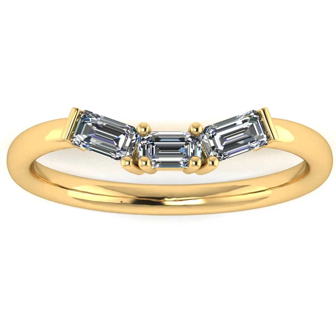 "Yara" V Shape Eternity Ring Emerald Cut 0.30ct Diamond ET36