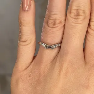 "Yara" V Shape Eternity Ring Emerald Cut 0.30ct Diamond ET36