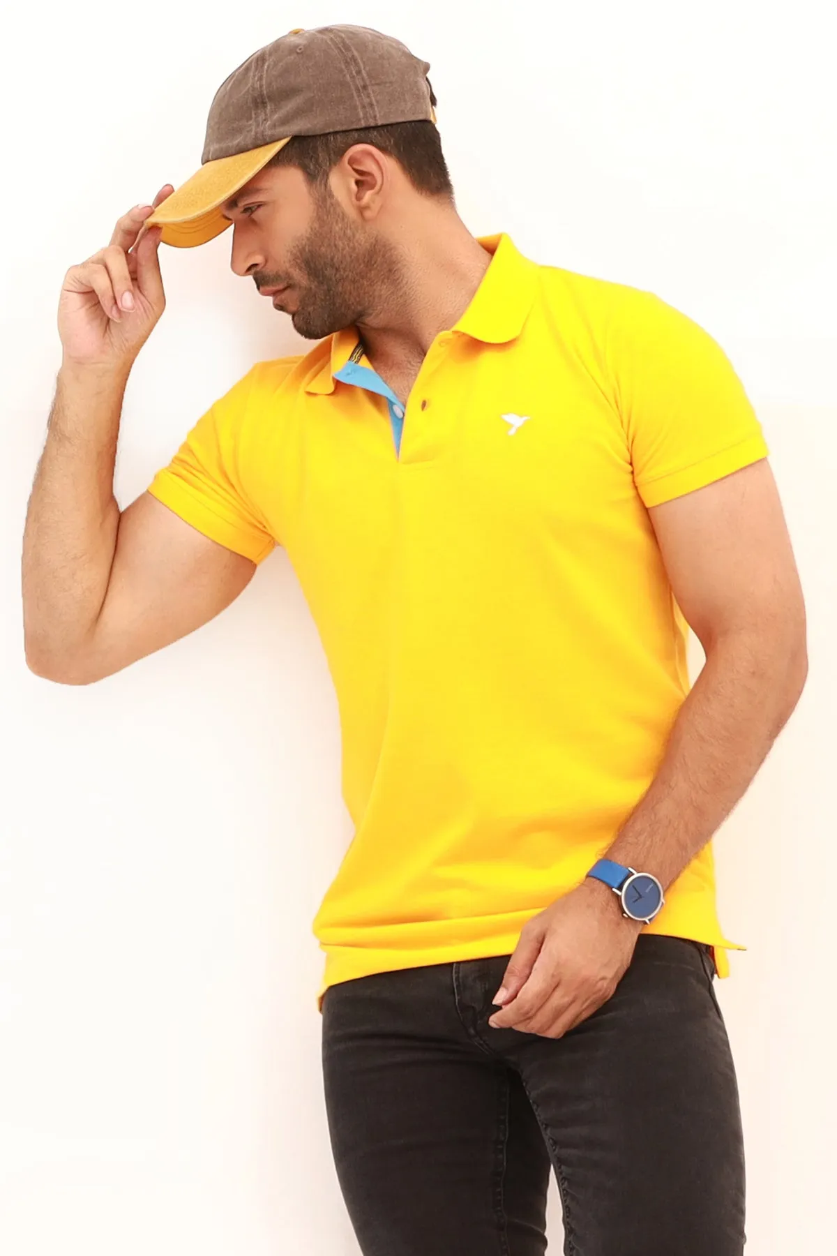 Radiant Yellow Embroidered Polo Shirt - S22 - MP0098R