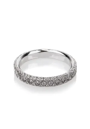 Rahaminov 18KWG Geometric Pavé Diamond Band