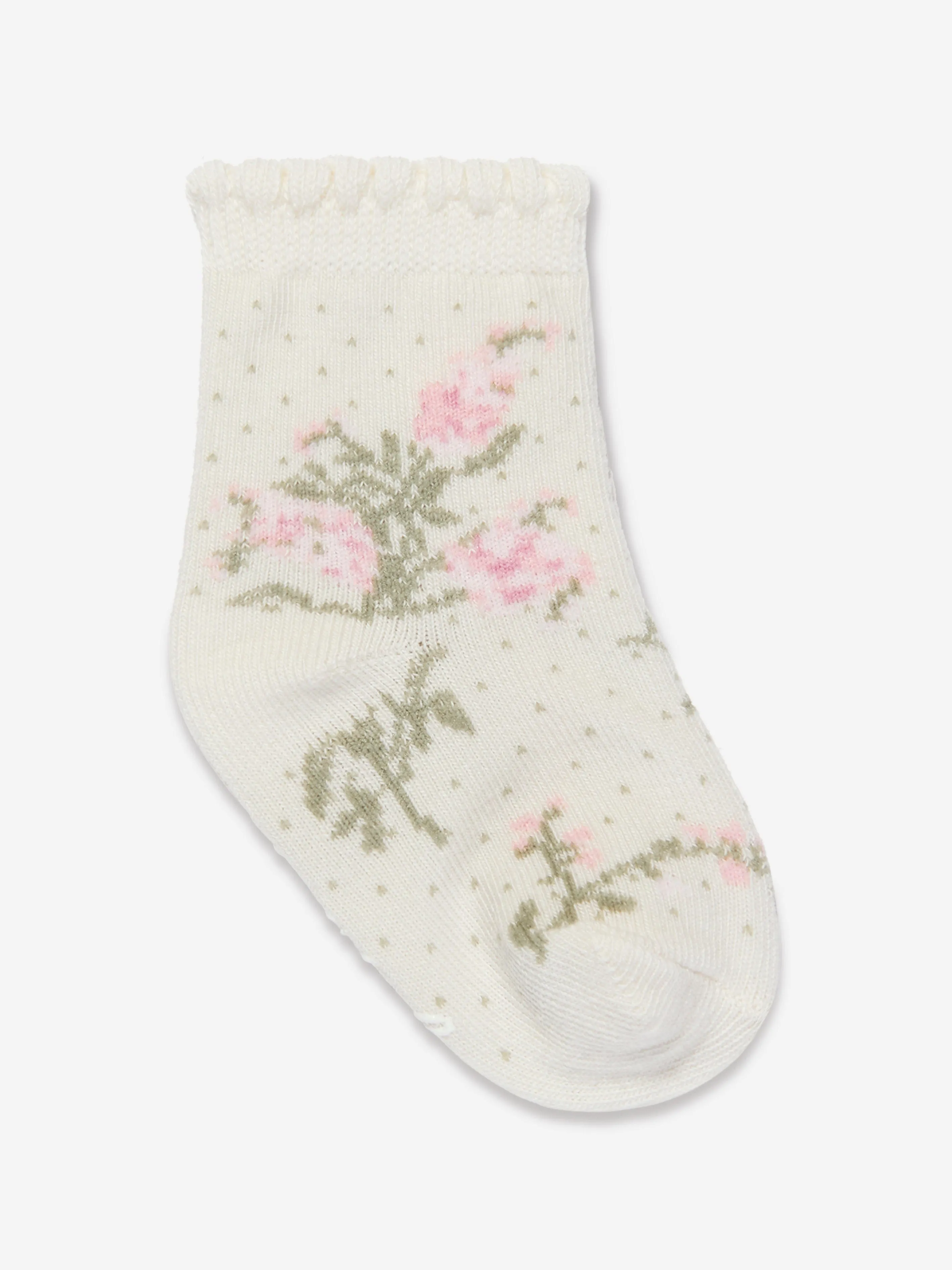 Ralph Lauren Baby Girls 3 Pack Bear Socks Set in Ivory