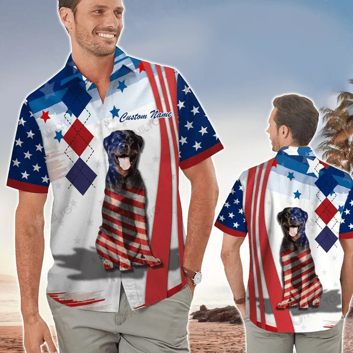 Rottweiler Colorful Tropical Hawaiian Shirt For men women, Dog Short Sleeve Hawaiian Aloha Shirt