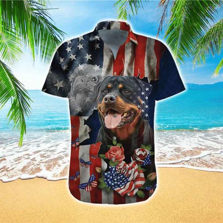 Rottweiler Colorful Tropical Hawaiian Shirt For men women, Dog Short Sleeve Hawaiian Aloha Shirt