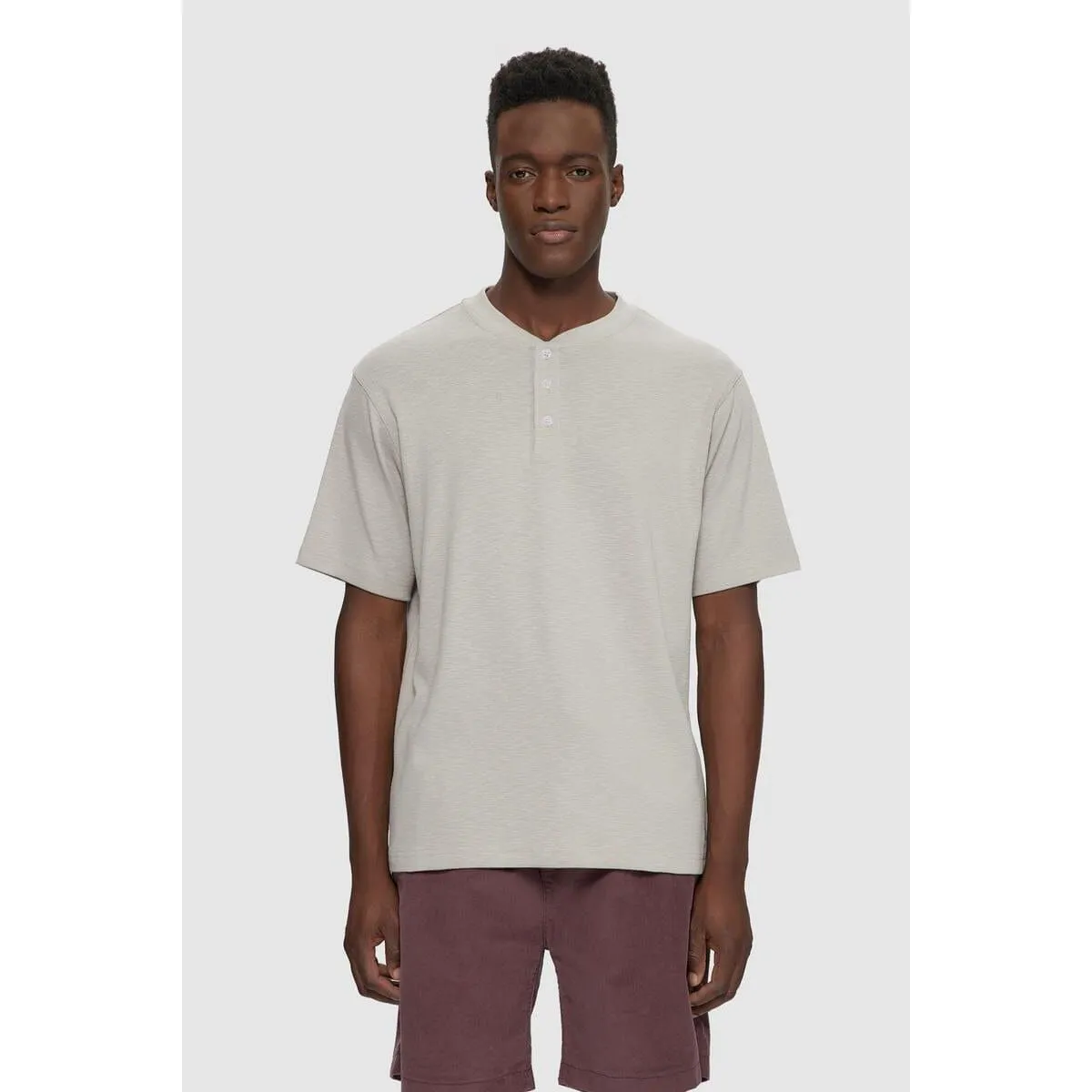 Short Sleeve Slub Henley
