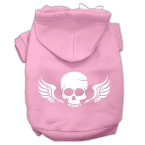 Skull Wings Screen Print Pet Hoodies Light Pink Size XXL (18)