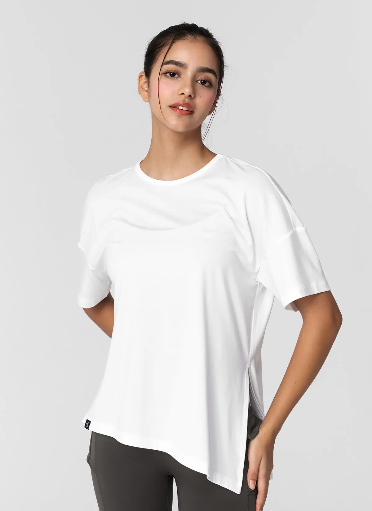 Smooth Unbalance Slit Short Sleeve
