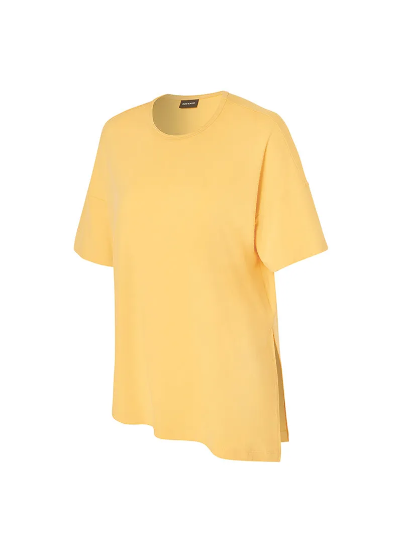 Smooth Unbalance Slit Short Sleeve