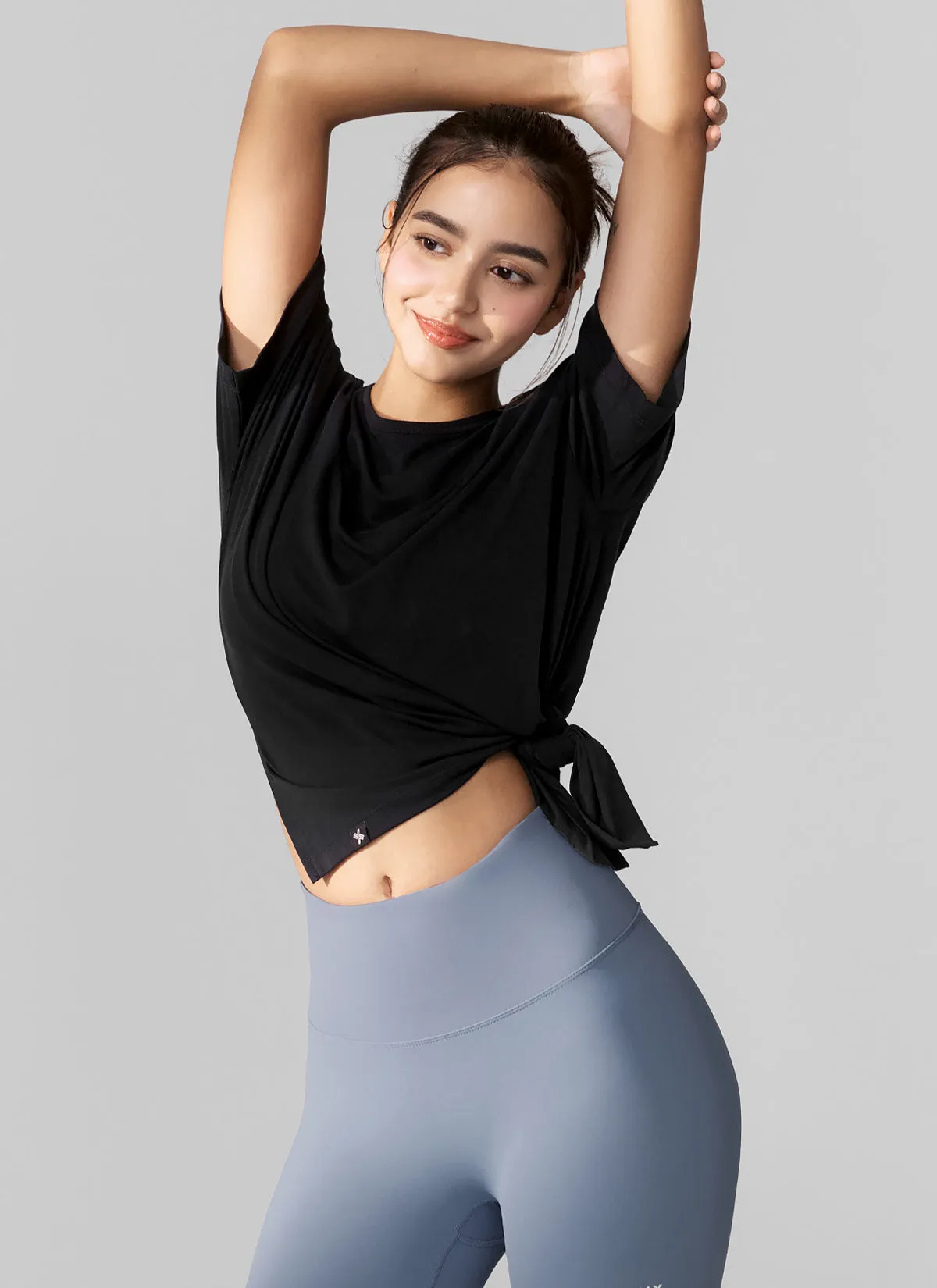 Smooth Unbalance Slit Short Sleeve