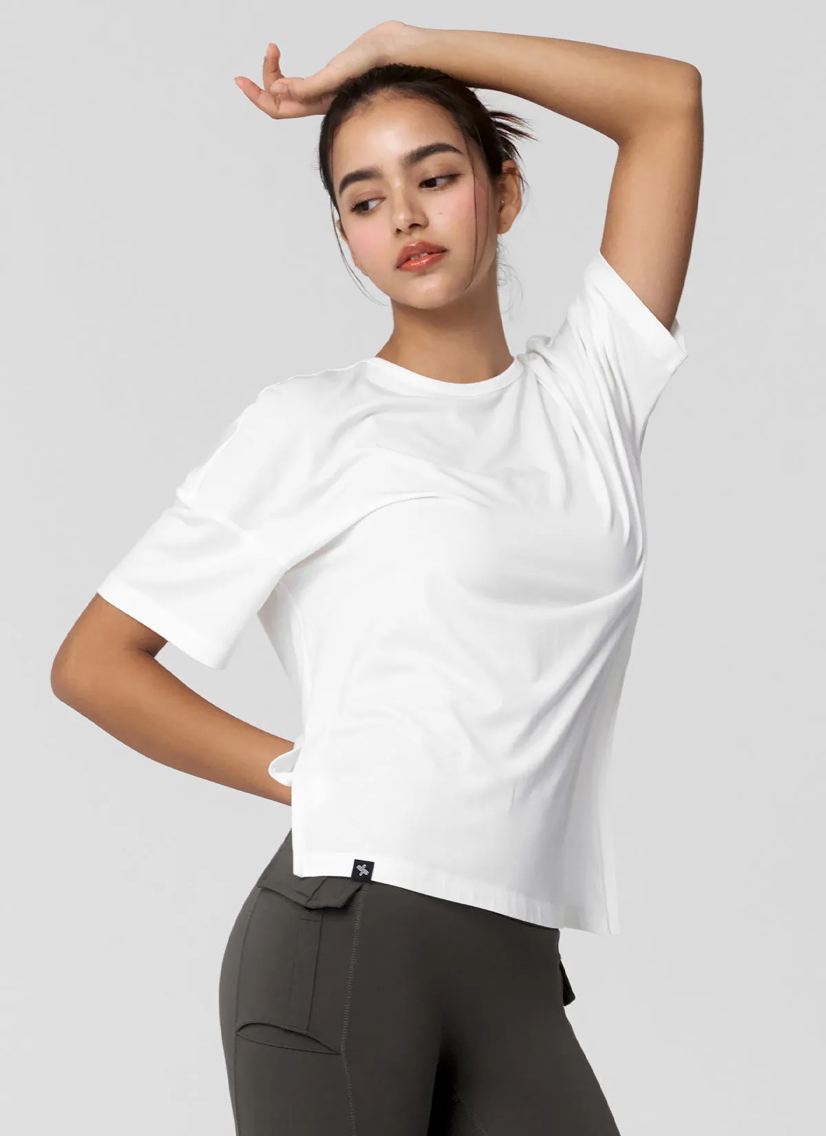 Smooth Unbalance Slit Short Sleeve