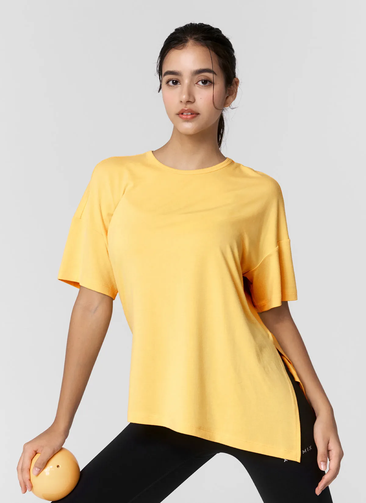 Smooth Unbalance Slit Short Sleeve