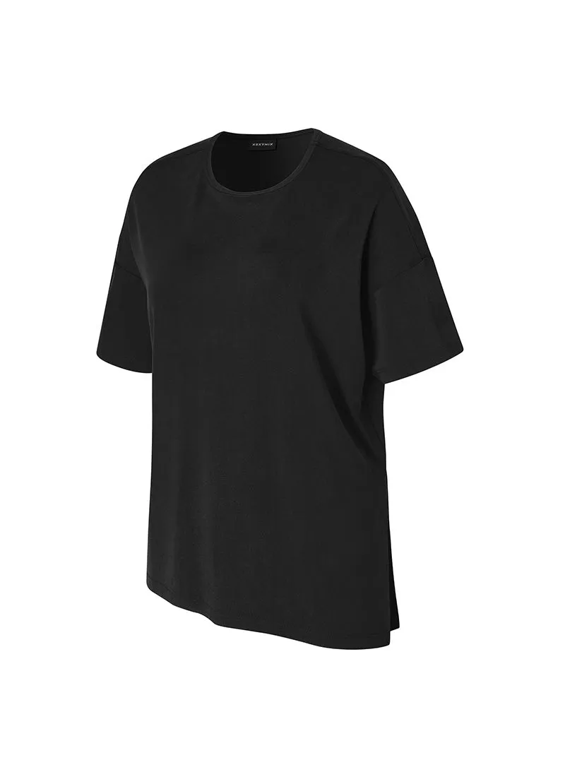 Smooth Unbalance Slit Short Sleeve