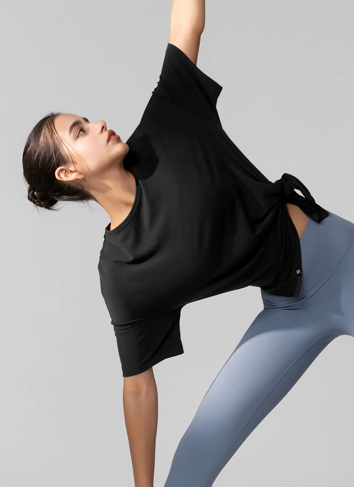 Smooth Unbalance Slit Short Sleeve