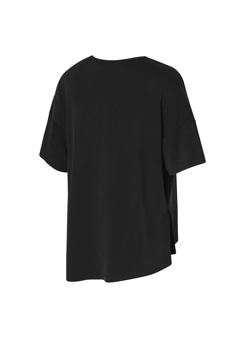 Smooth Unbalance Slit Short Sleeve