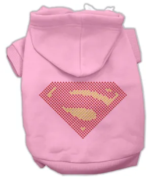 Super! Rhinestone Hoodies Pink Xs (8)