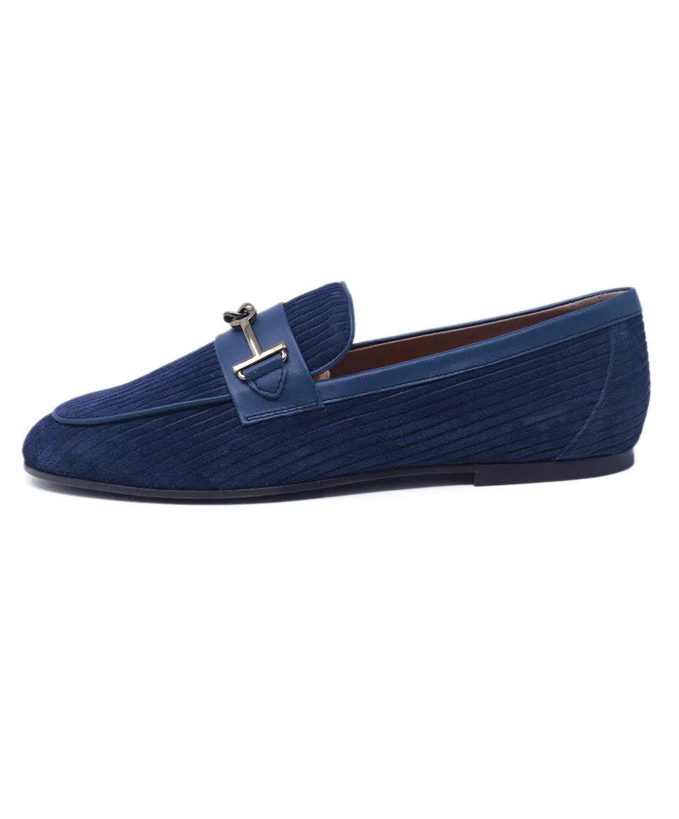 Tod's Blue Suede & Leather Flats sz 7