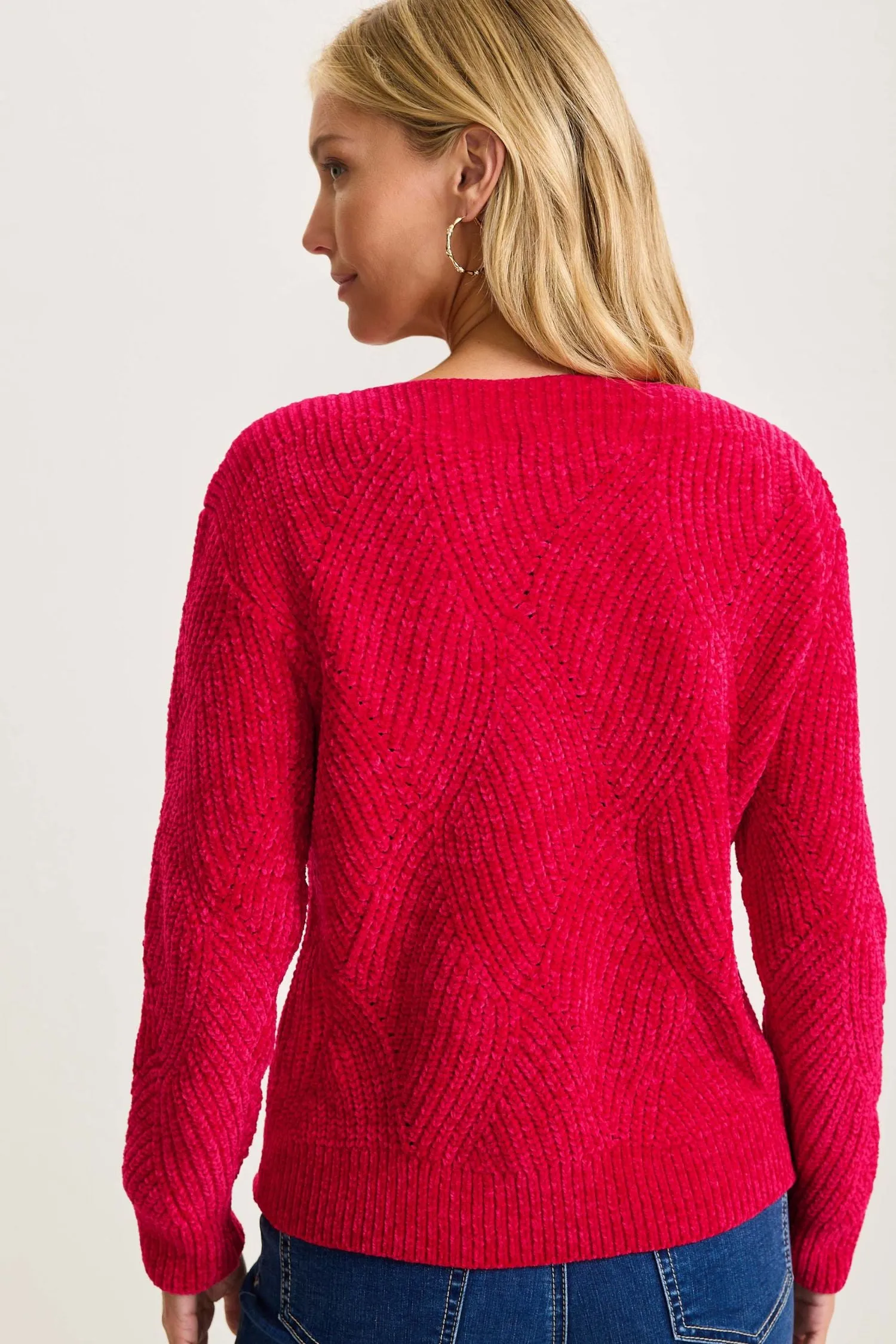 Tommy Bahama Island Luna Chenille Shell Stitch Boat-Neck Sweater - Style SW421036