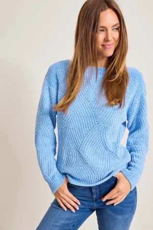 Tommy Bahama Island Luna Chenille Shell Stitch Boat-Neck Sweater - Style SW421036