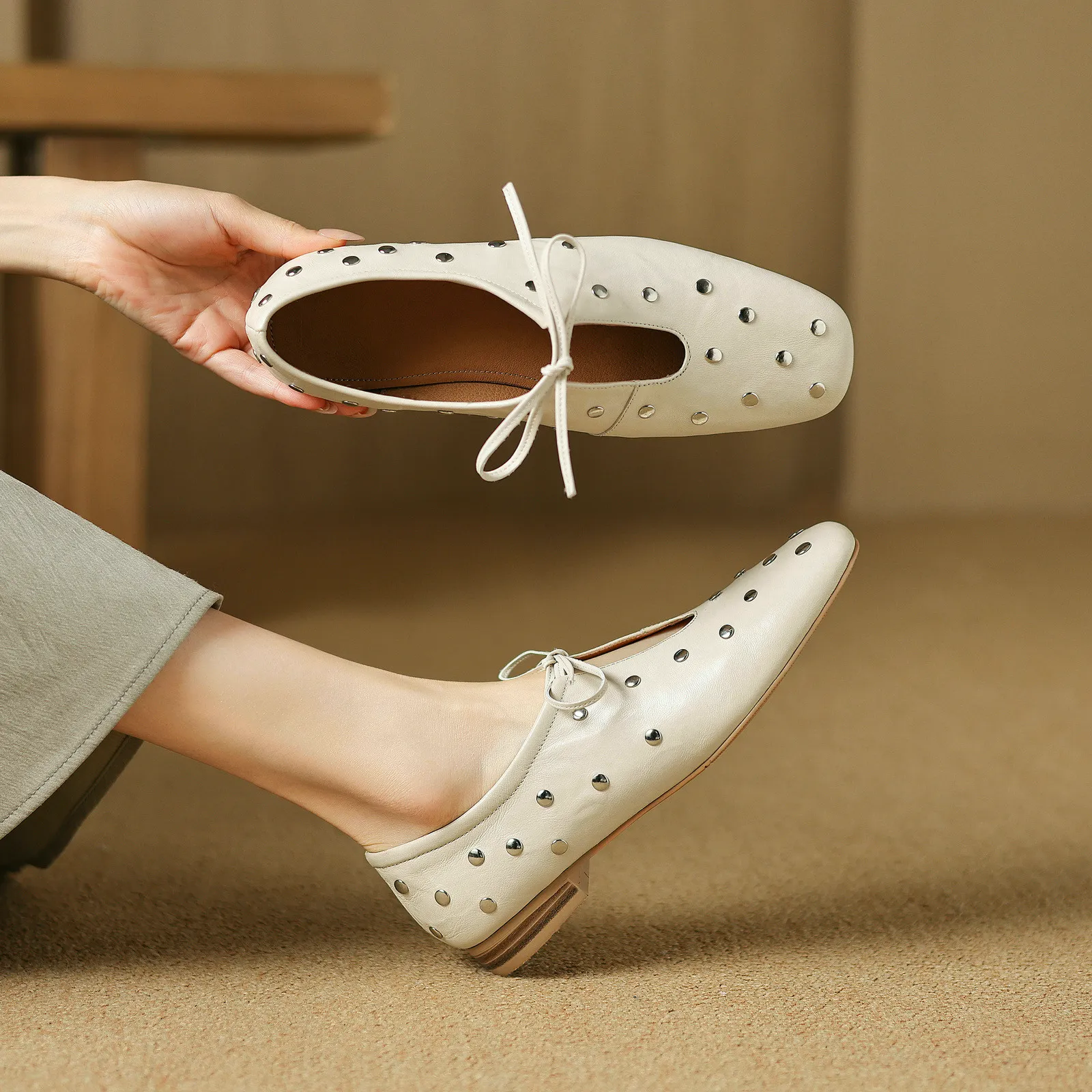 USS Shoes Olga Women's Casual Rivets Heels Flats