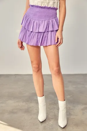 Violet Ruffle Mini Skort