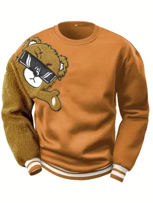 Willy - Speels comfort cartoon beer borduursel ronde hals sweatshirt
