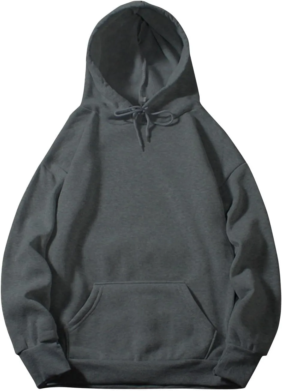 Women'S Solid Color Sweatshirt Long Sleeve Fleece Pullover Hooded Fashion Sweater With Pockets